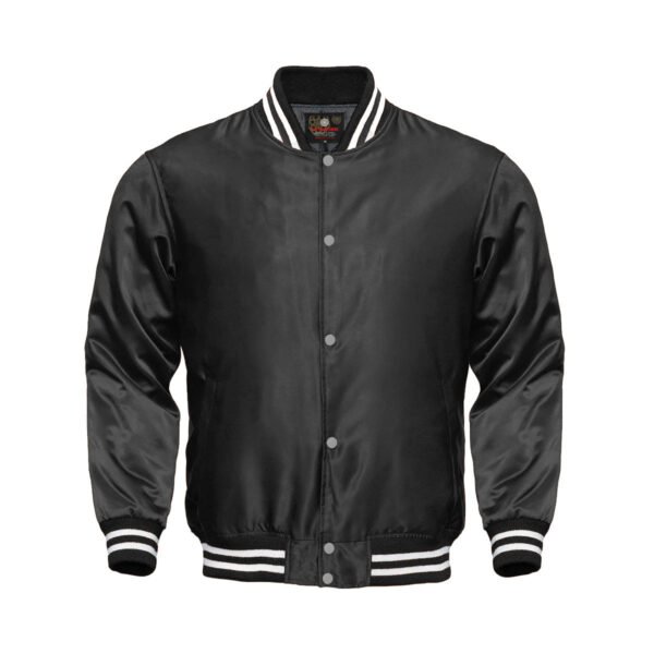 Dark Grey Satin Bomber Jacket
