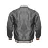 Grey Satin Bomber Jacket