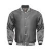 Grey Satin Bomber Jacket