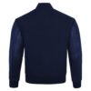 Navy Blue Leather Sleeve Varsity Jacket