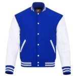 Letterman Baseball Varsity Jacket Wool & Real Leather Navy/White/Red