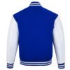 Royal Blue and White Leather Sleeve Varsity Jacket