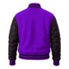 Purple wool and Black Leather Sleeve Varsity Jacket