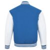 Sky Blue wool and White Leather Sleeve Varsity Jacket