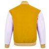 Yellow wool and White Leather Sleeve Varsity Jacket