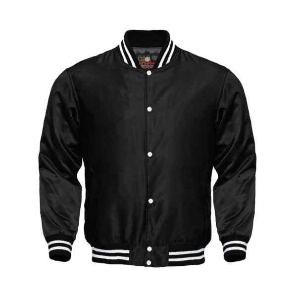 Black satin Bomber Jacket
