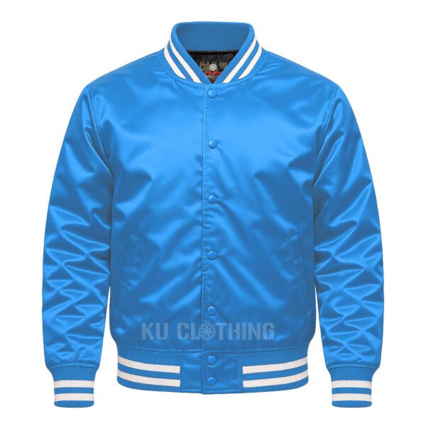 Satin Bomber Varsity Jacket Coloumbia