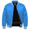 Satin Bomber Varsity Jacket Coloumbia