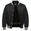 Satin Bomber Varsity Jacket Dark Grey