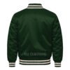 Satin Bomber Varsity Jacket Forest Green