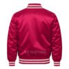 Satin Bomber Varsity Jacket Hot Pink