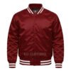 Satin Bomber Varsity jacket Maroon