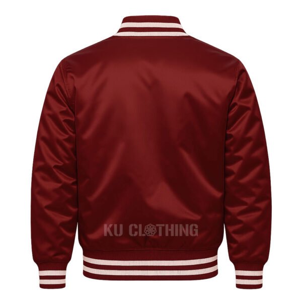 Satin Bomber Varsity jacket Maroon