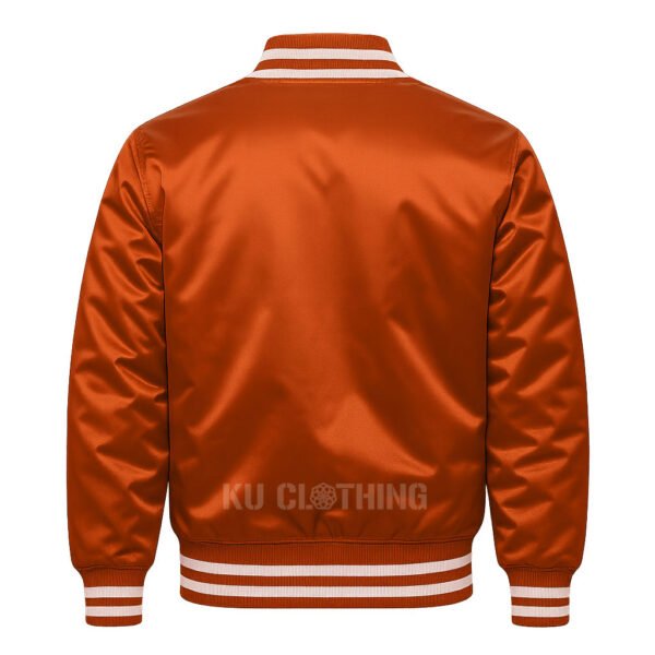 Satin Bomber Varsity Jacket Orange