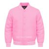 Satin Bomber Varsity Jacket Pink