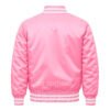 Satin Bomber Varsity Jacket Pink