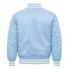 Satin Bomber Varsity Jacket Sky Blue