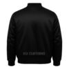 Satin Bomber Varsity Jacket Solid Black