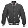 Letterman Varsity Jacket All Wool Dark Gray