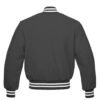 Letterman Varsity Jacket All Wool Dark Gray
