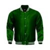 Forest Green Satin Bomber Jacket