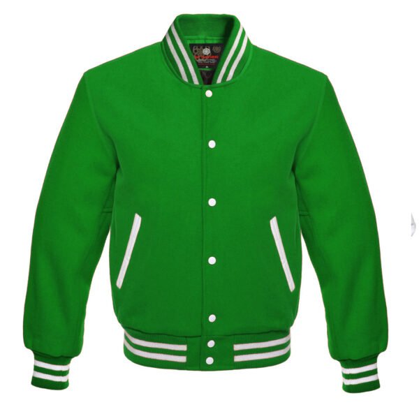 Forest Green Wool Varsity Jacket