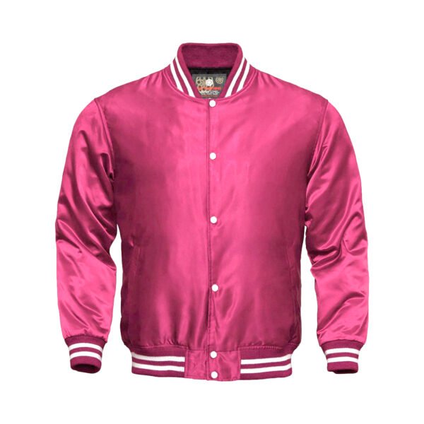 Pink Satin Bomber Jacket