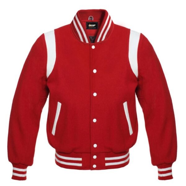 Letterman Baseball Collage School Varsity Jacket Red wool