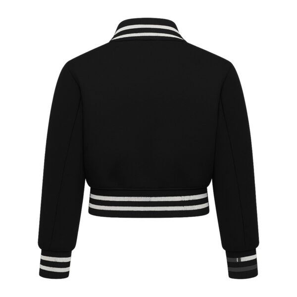 All-wool-croptop-Black2 All Wool Women Croptop Baseball Varsity Jacket Black