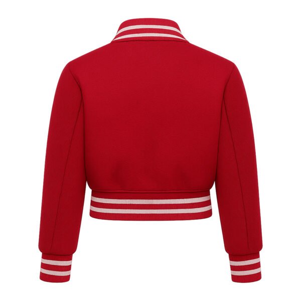 All-wool-croptop-red2 All Wool Women Croptop Baseball Varsity Jacket Red
