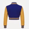 Women Croptop Letterman Varsity Jacket Blue & Gold