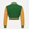Women Croptop Letterman Varsity Jacket Kelly Green & Gold