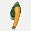 Women Croptop Letterman Varsity Jacket Kelly Green & Gold