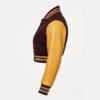 Women Croptop Letterman Varsity Jacket Maroon & Gold