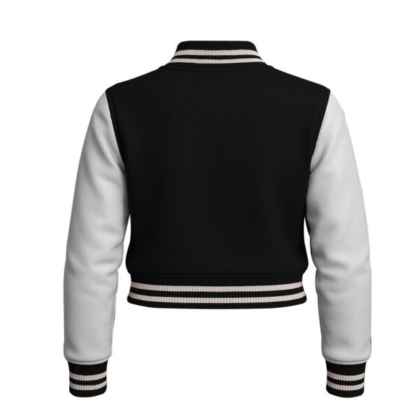 Croptop-White-Black2 Women Croptop Letterman Varsity Jacket Black & White