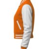 Women Croptop Letterman Varsity Jacket Orange & White