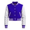 Women Croptop Letterman Varsity Jacket Blue & White
