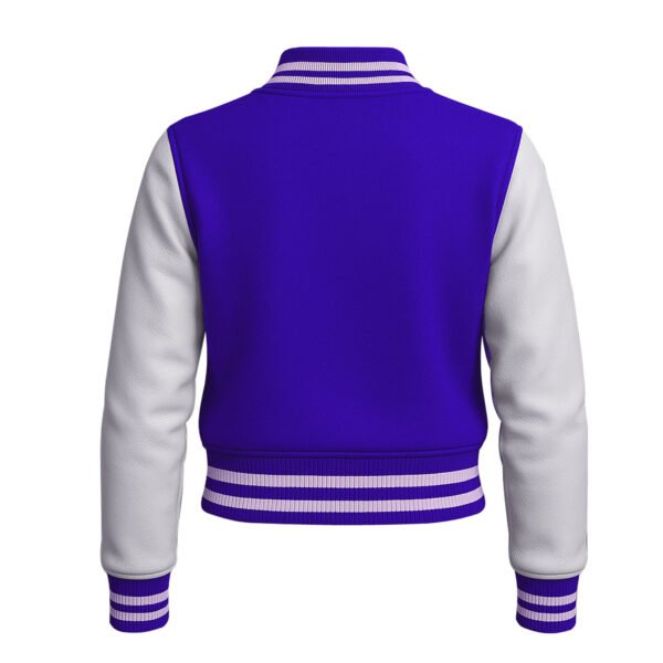 Women Croptop Letterman Varsity Jacket Blue & White
