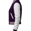 Women Croptop Letterman Varsity Jacket Dark Purple & White