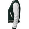 Croptop-White-forest-green1 Women Croptop Letterman Varsity Jacket Forest Green & White