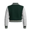 Croptop-White-forest-green2 Women Croptop Letterman Varsity Jacket Forest Green & White