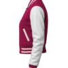 Women Croptop Letterman Varsity Jacket Hot Pink & White
