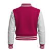 Women Croptop Letterman Varsity Jacket Hot Pink & White