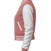 Women Croptop Letterman Varsity Jacket Pink & White