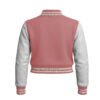 Women Croptop Letterman Varsity Jacket Pink & White