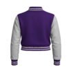 Women Croptop Letterman Varsity Jacket Purple & White
