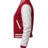 Women Croptop Letterman Varsity Jacket Red & White