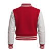 Women Croptop Letterman Varsity Jacket Red & White