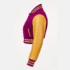 Women Croptop Letterman Varsity Jacket Hot Pink & Gold
