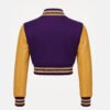 Women Croptop Letterman Varsity Jacket Purple & Gold